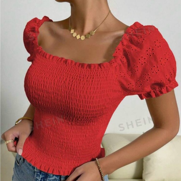 SHEIN Tops - Puff Sleeve Crop Top